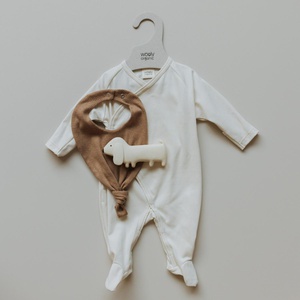 Pijama cruzado 56-62cm Wolly Organic caramel