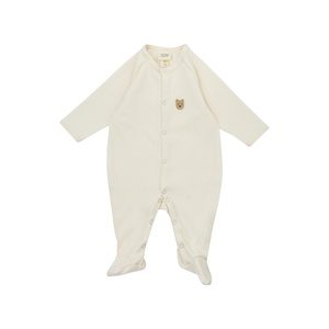 Pijama TEDDY bordado 56-62cm Wooly Organic natural crudo