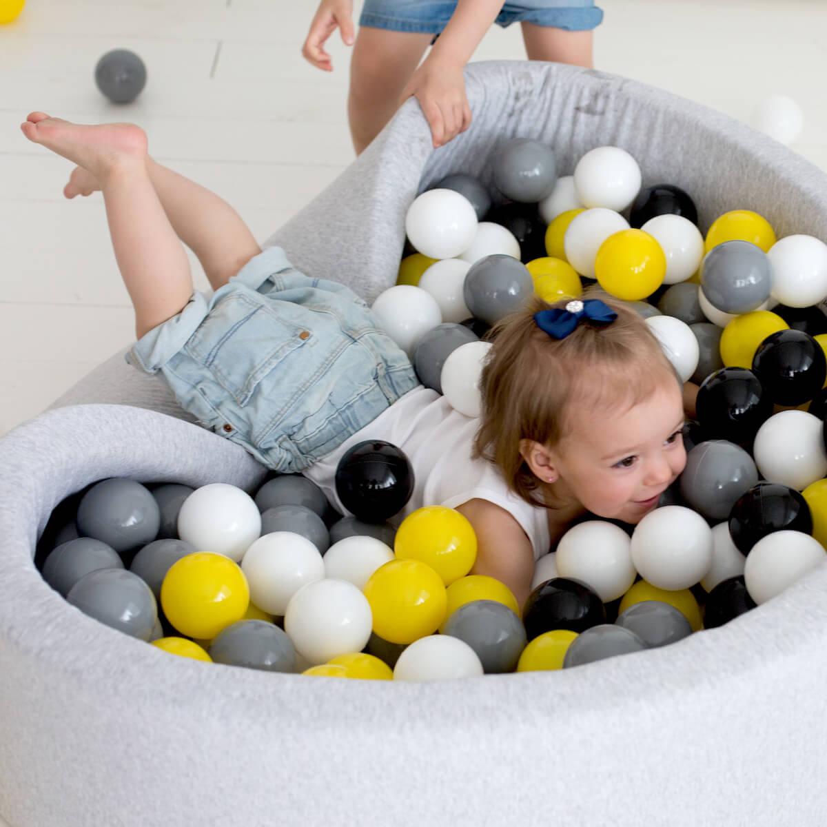 Piscine 200 boules  LIGHT GREY Minibe blanc-gris claro-mint