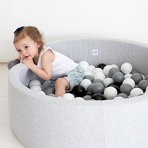 Piscine 200 boules  LIGHT GREY Minibe blanc-gris claro-mint