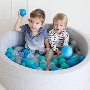 Piscine 200 boules  LIGHT GREY Minibe blanc-gris claro-mint