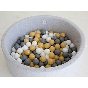 Piscine 200 boules LIGHT GREY Minibe blanc-gris claro-mostaza
