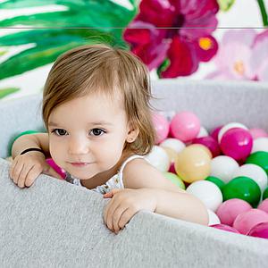 Piscine 200 boules LIGHT GREY Minibe blanc-gris claro-mostaza