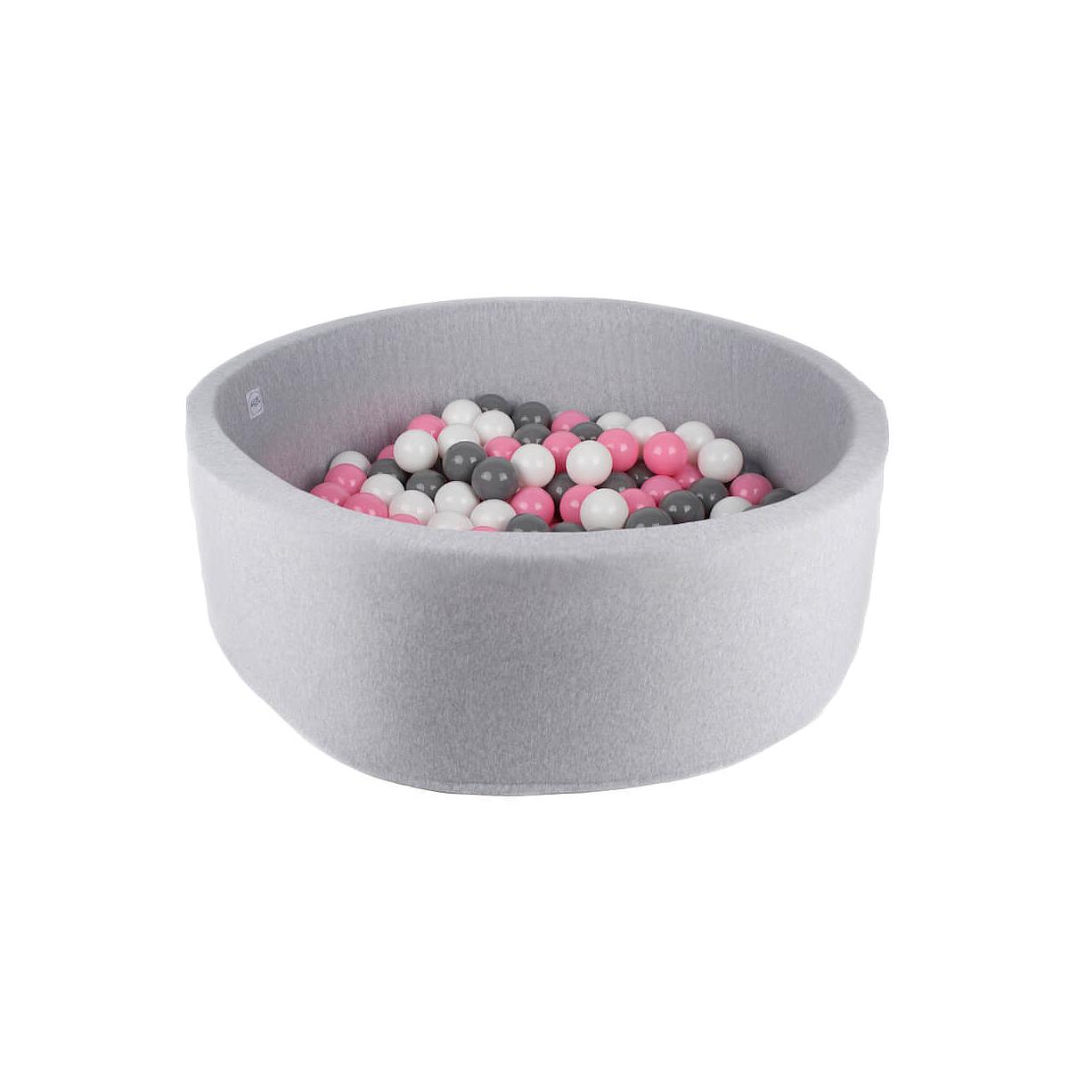 Piscine 200 boules LIGHT GREY Minibe powder pink-gris-blanc
