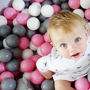 Piscine 200 boules LIGHT GREY Minibe powder pink-gris-blanc