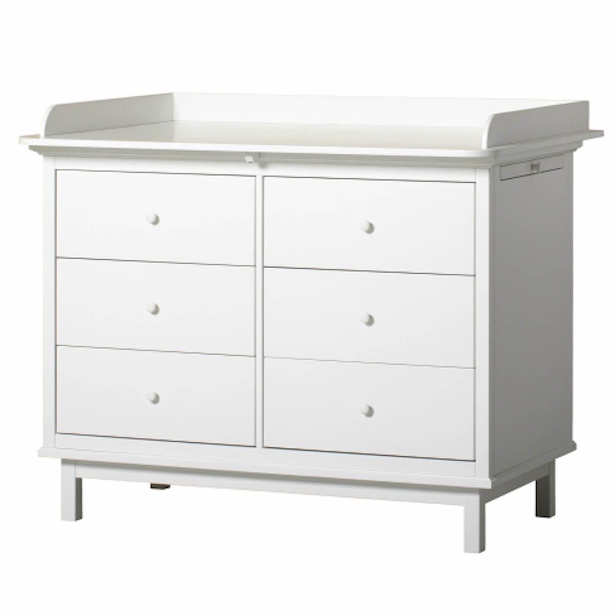 Plan à langer commode 6 tiroirs WOOD Oliver Furniture blanc