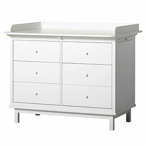 Plan à langer commode 6 tiroirs WOOD Oliver Furniture blanc