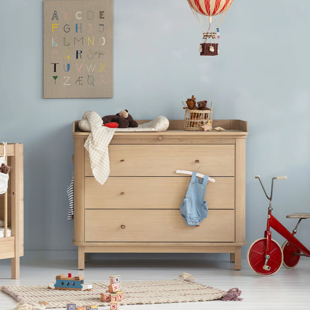 Plan à langer pour commode 3 tiroirs 041368 WOOD Oliver Furniture chêne