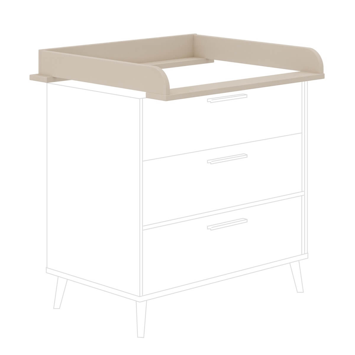 Plan à langer pour commode étroite EEFJE Paidi Beige cashmere