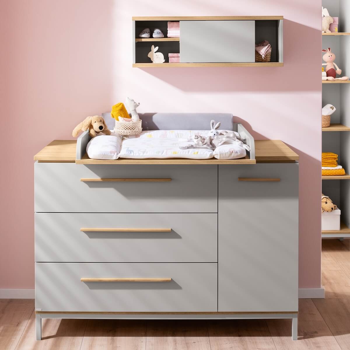 Plan à langer pour commode large BENNE Paidi Chêne Montana gris ardoise