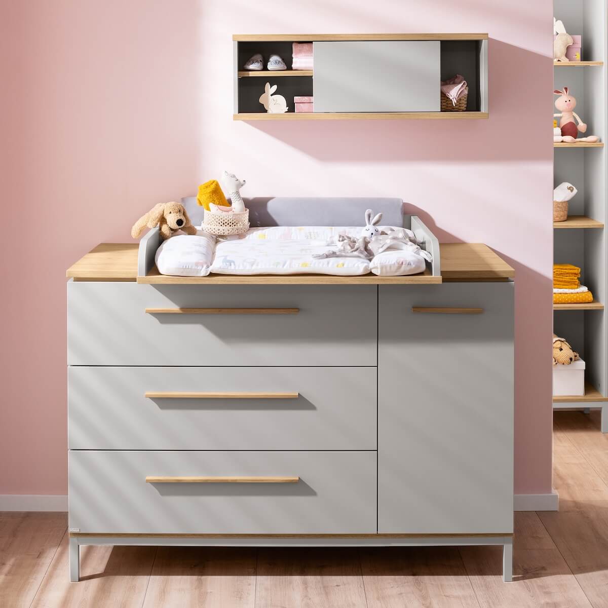 Plan à langer pour commode large BENNE Paidi Chêne Montana gris ardoise