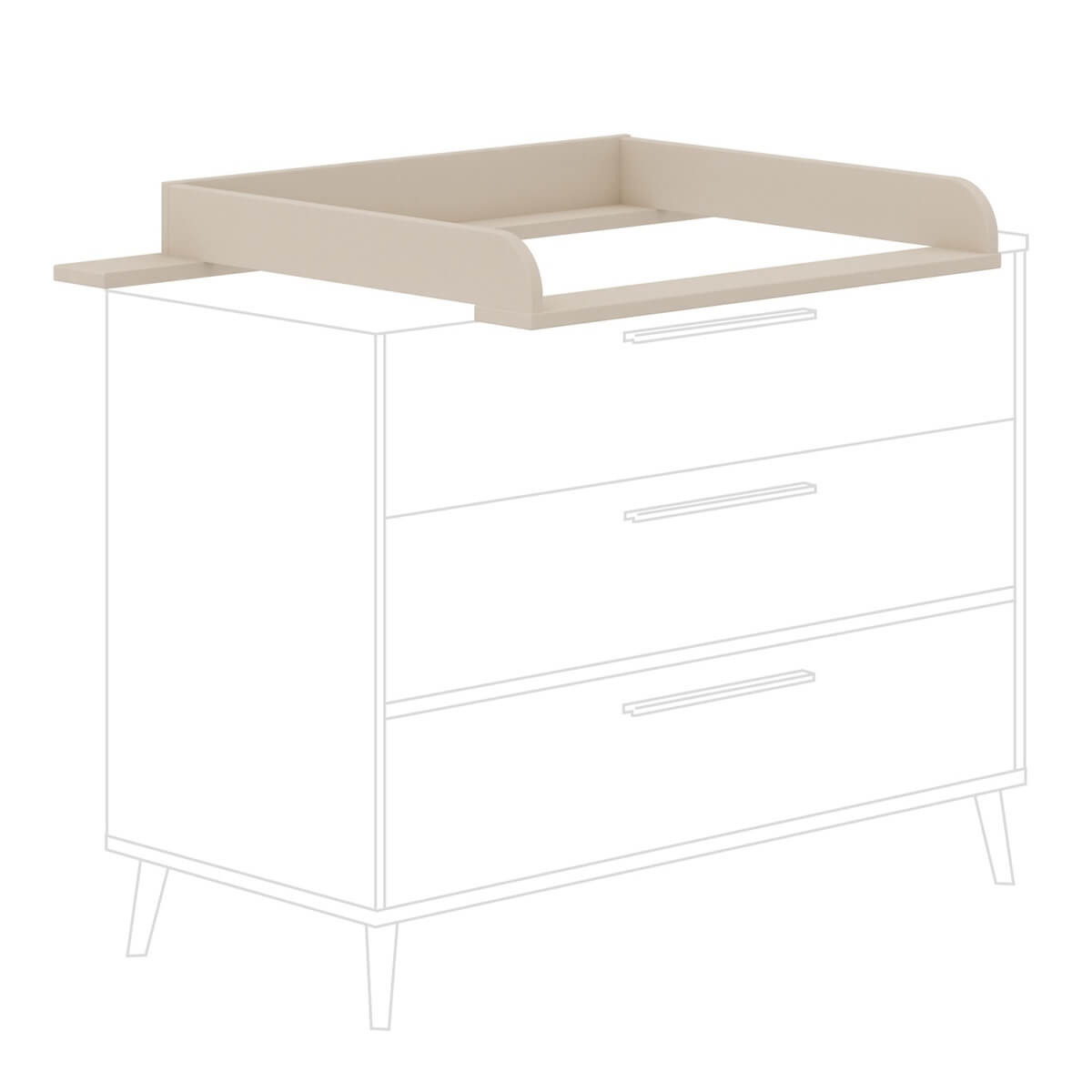 Plan à langer pour commode large EEFJE Paidi Beige cashmere