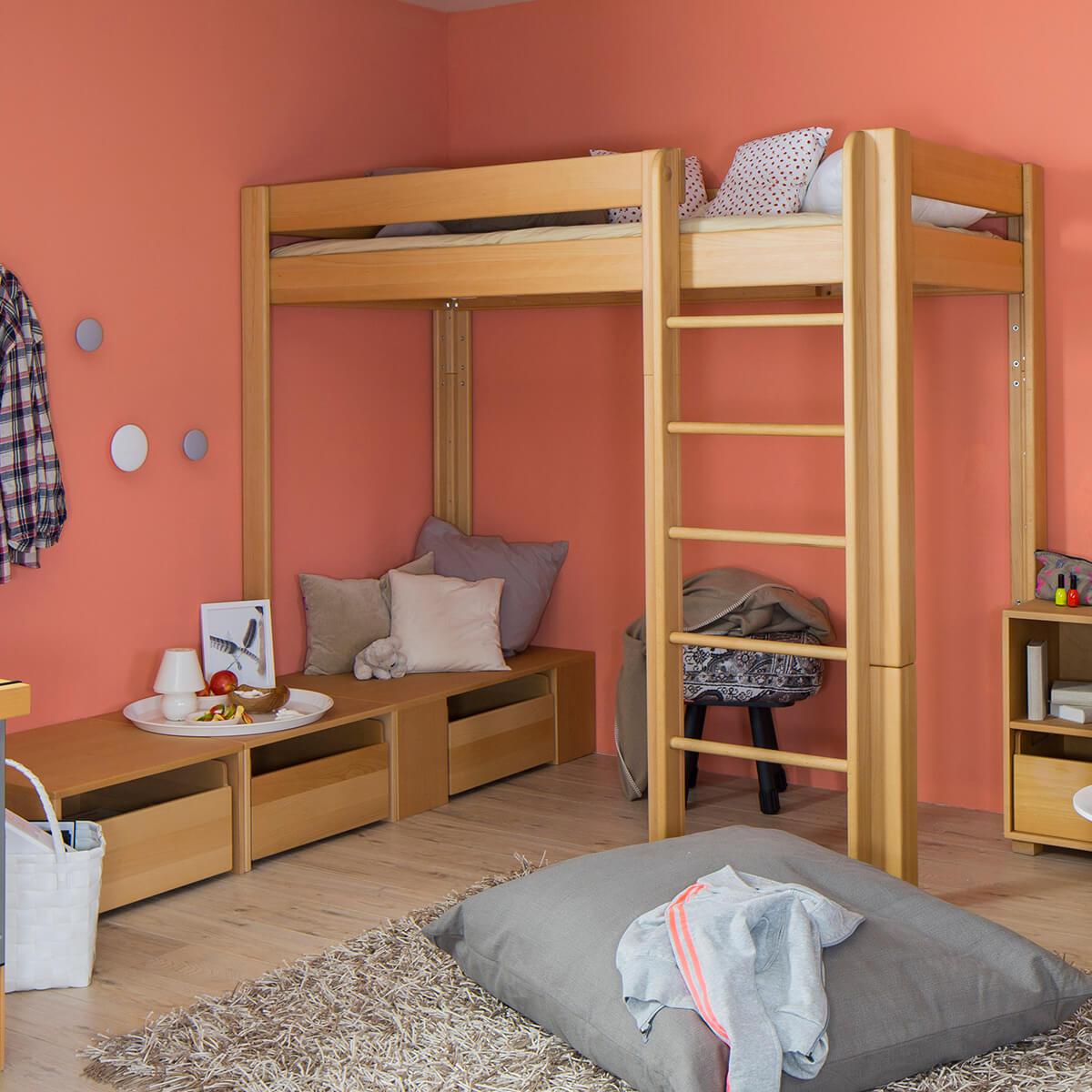 Plateforme de lit avec tiroir DELUXE de Breuyn hêtre huilé