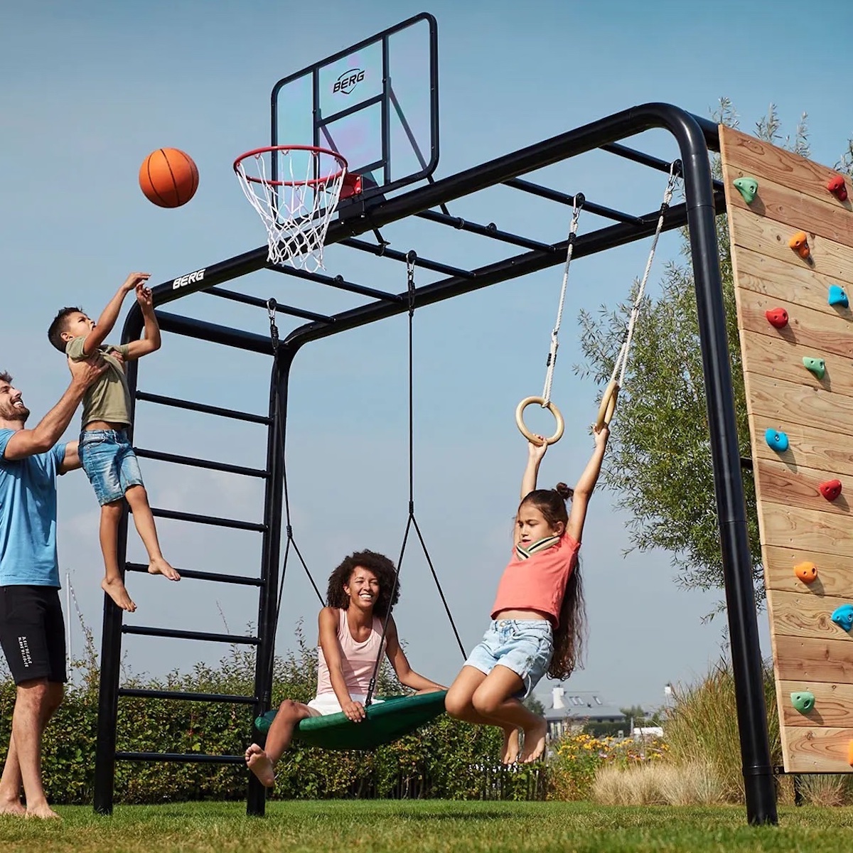 PlayBase Large TL (Disc swing+Rings+Climbing wall) Berg