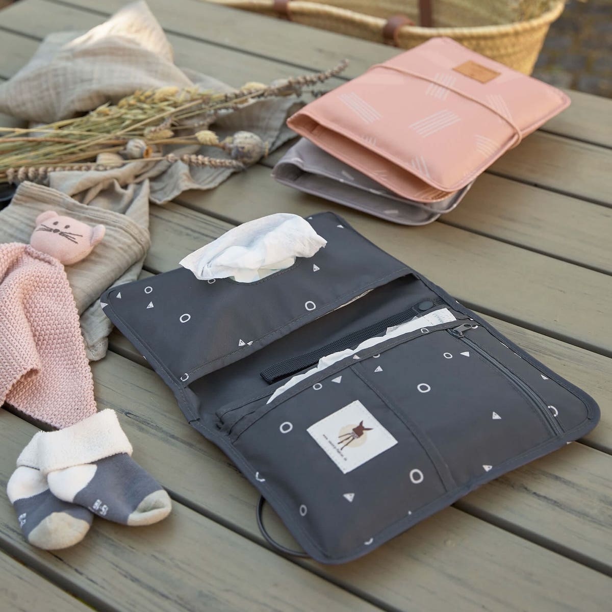 Pochette à langer CASUAL SOFT STRIPES Laessig rouse