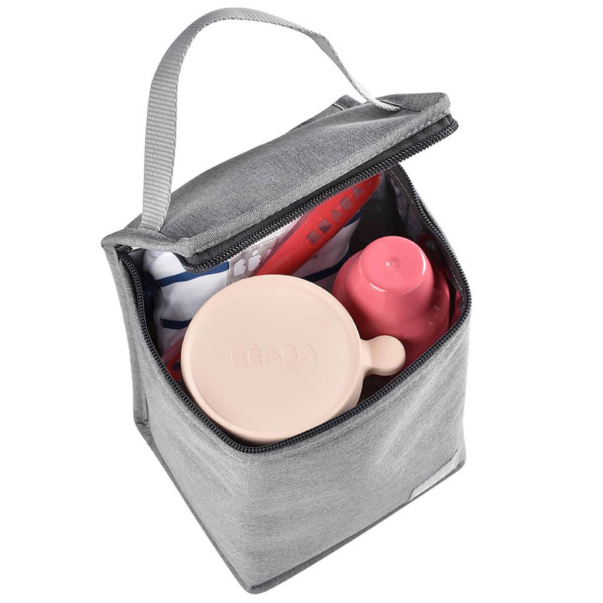 Pochette repas isotherme Beaba gris chiné