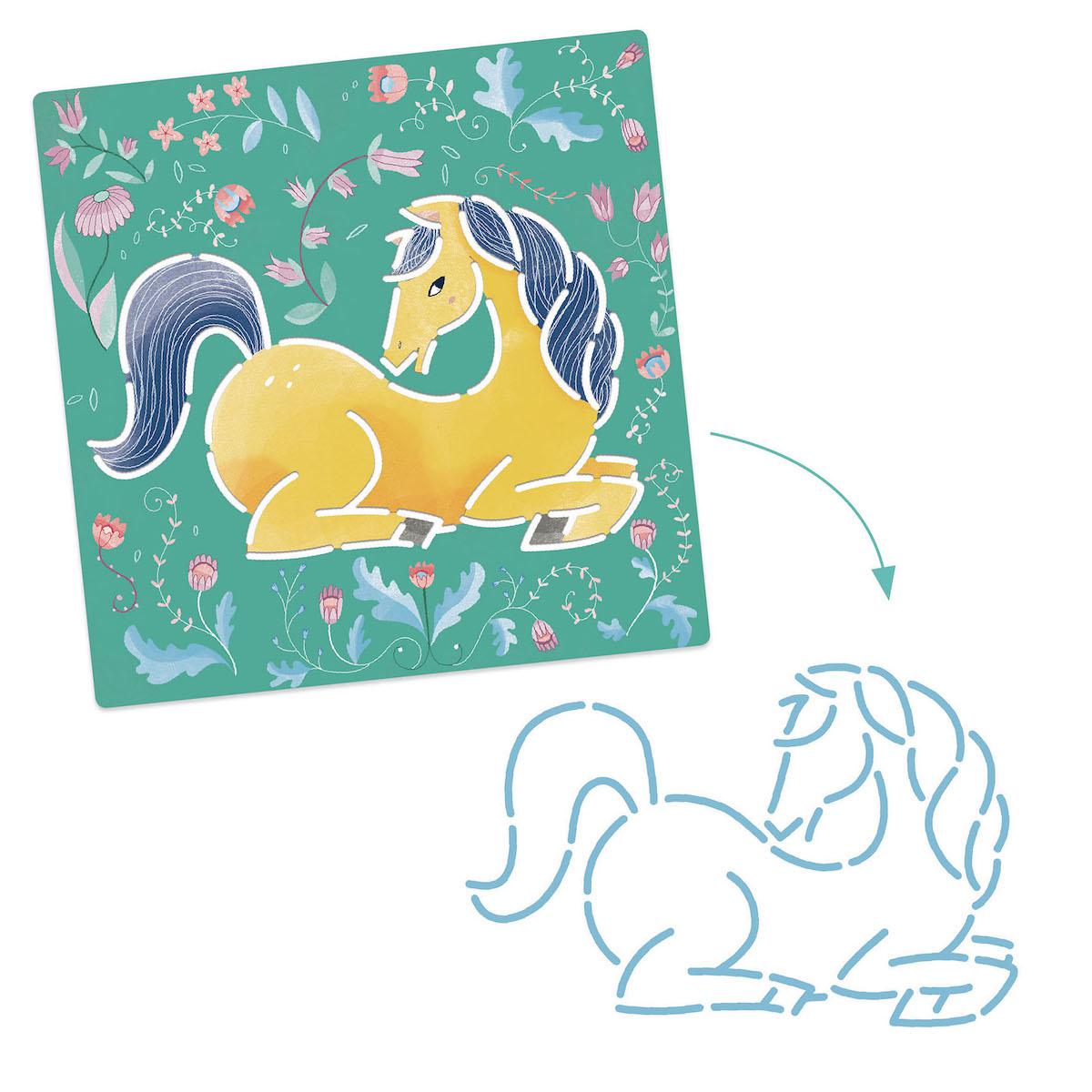 Pochoirs Chevaux LES PETITS CADEAUX Djeco