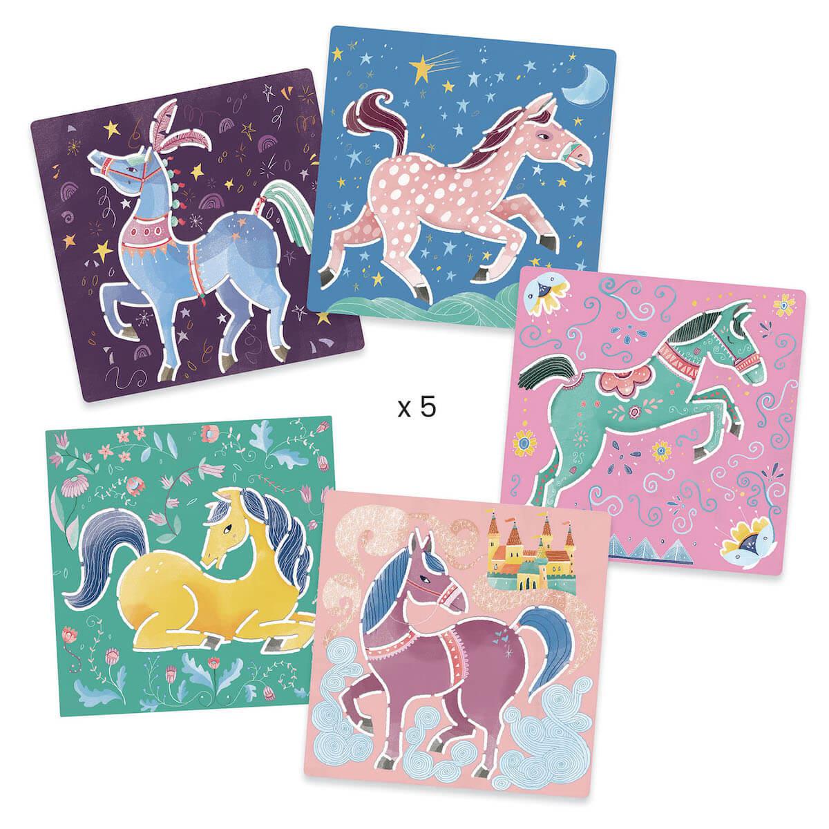 Pochoirs Chevaux LES PETITS CADEAUX Djeco