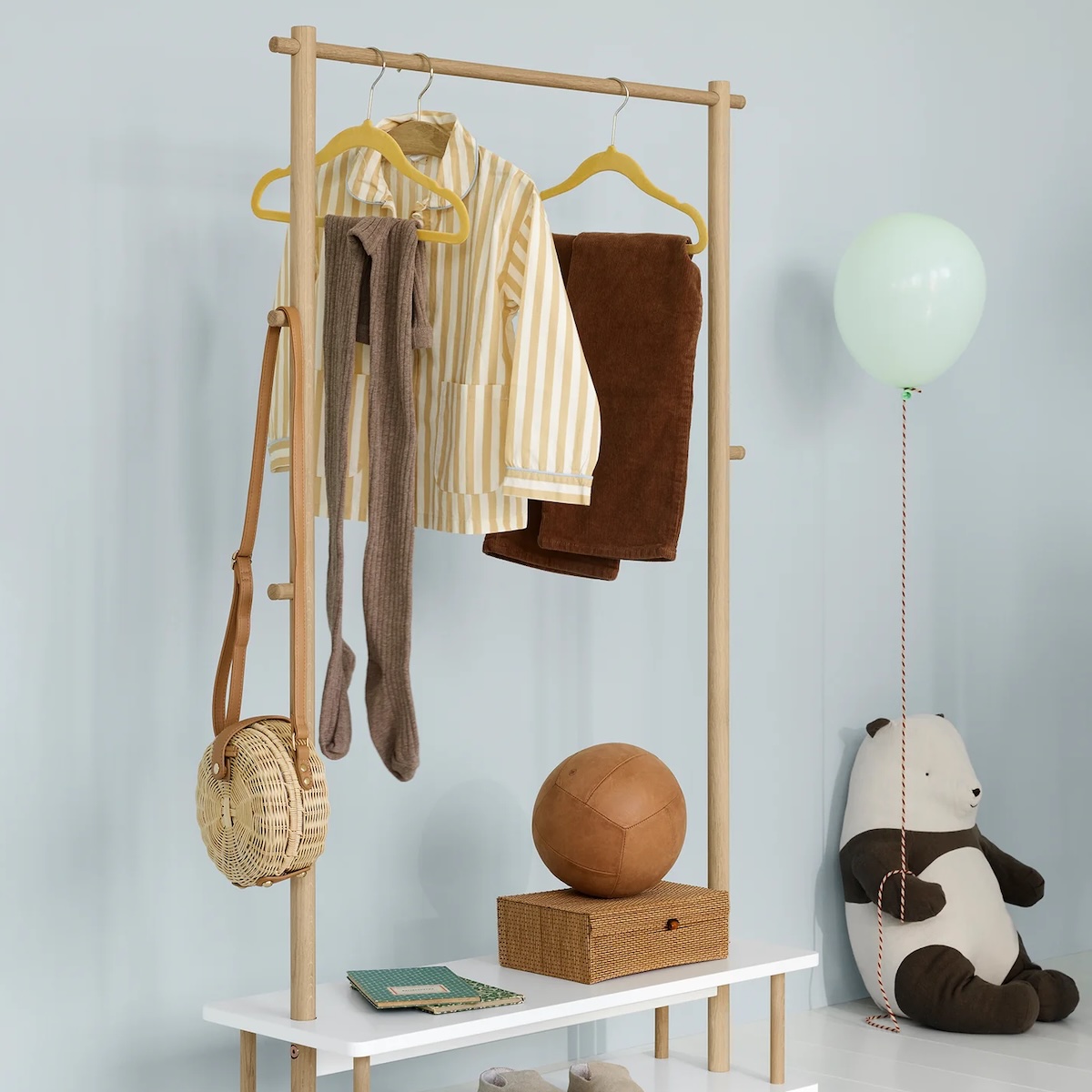 Portant CAMP Oliver Furniture blanc chêne