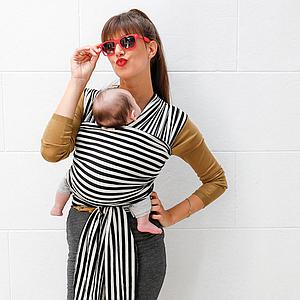 Porte bébé écharpe TRICOT SLEN DESIGN Babylonia Black & white stripes 