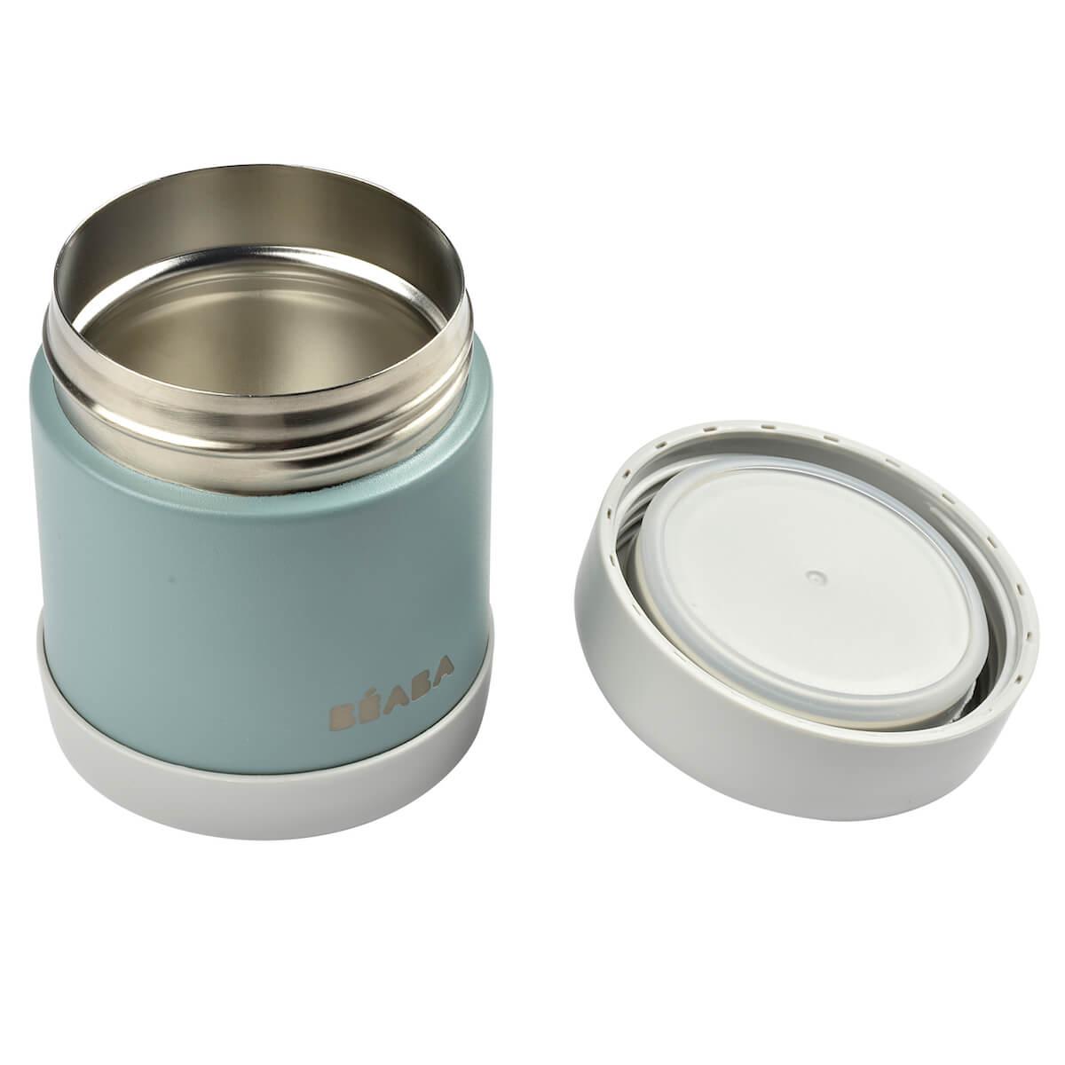 Portion inox isotherme 300ml Beaba light mist-eucalyptus green