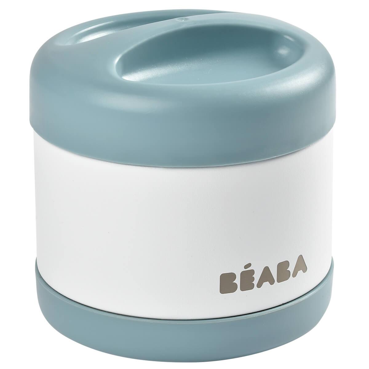 Portion inox isotherme 500ml Beaba baltic blue-white
