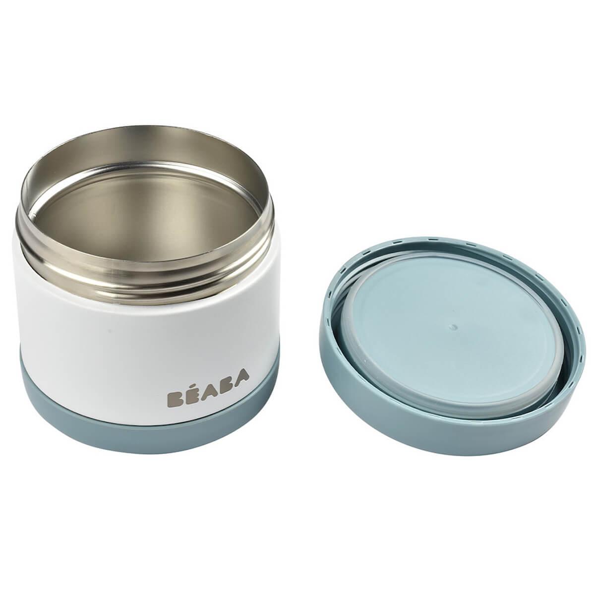 Portion inox isotherme 500ml Beaba baltic blue-white
