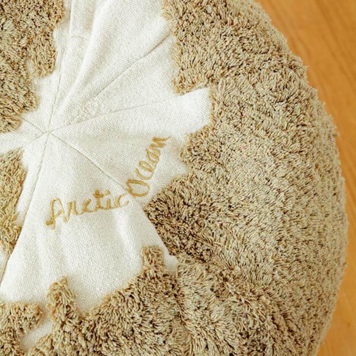 Pouf 45x50cm WORLD MAP Rugcycled Lorena Canals