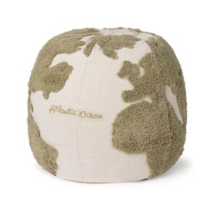 Pouf 45x50cm WORLD MAP Rugcycled Lorena Canals