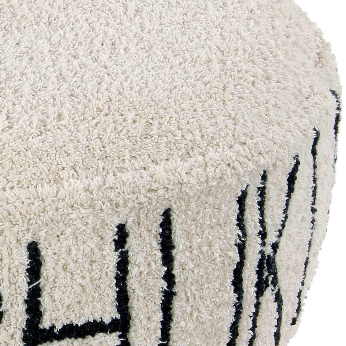 Pouf 70cm ABC Lorena Canals Natural-Black