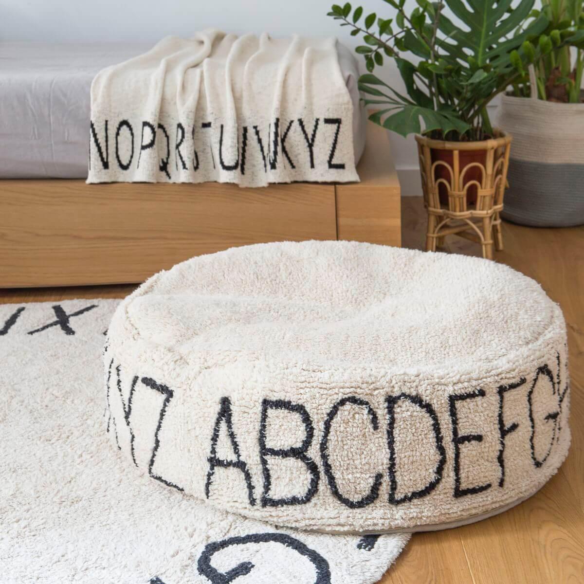 Pouf 70cm ABC Lorena Canals Natural-Black
