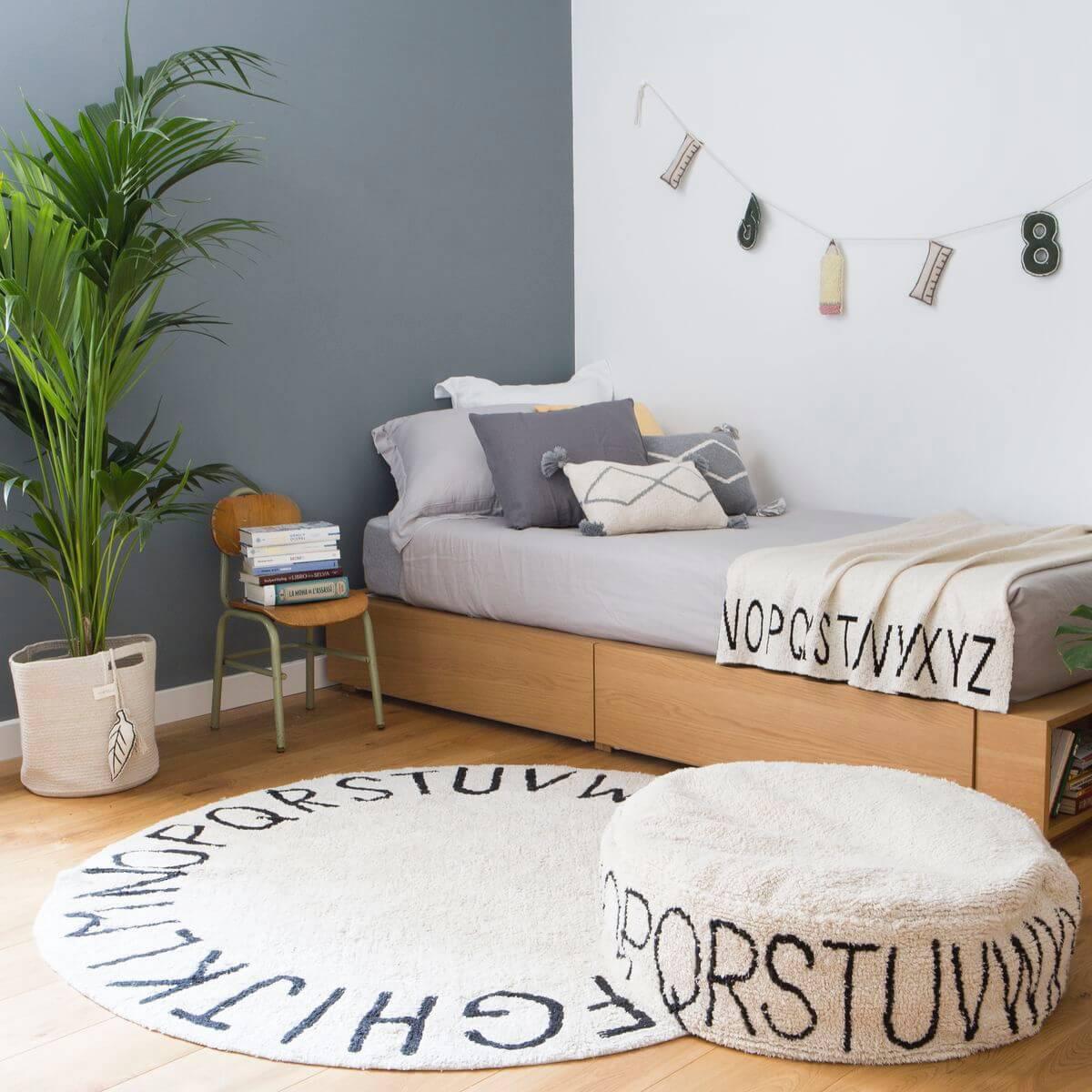 Pouf 70cm ABC Lorena Canals Natural-Black