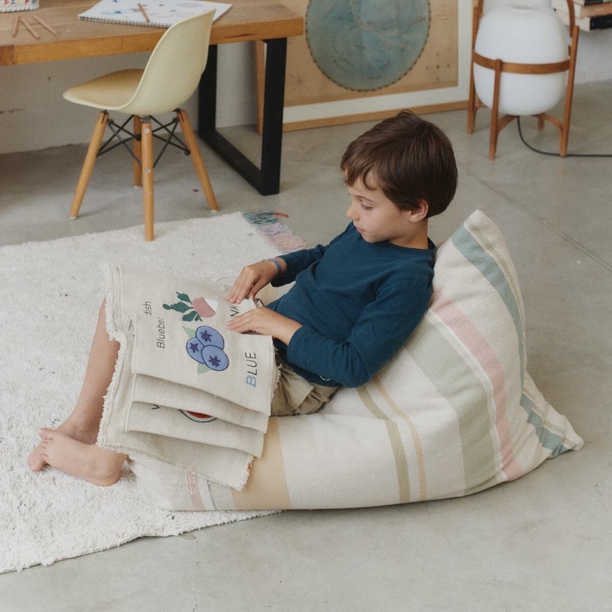 Pouf CLEO 55x85x55cm Lorena Canals multi stripe