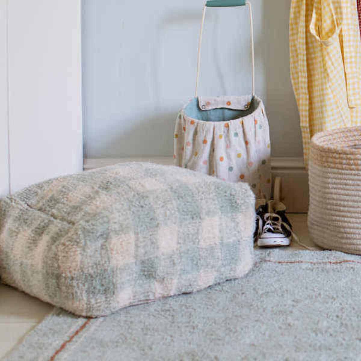 Pouf LITTLE CHEF Lorena Canals Vichy-Blue Sage