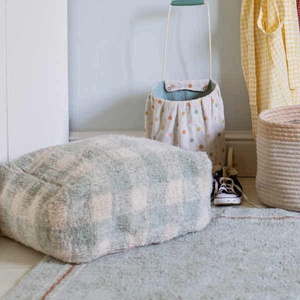 Pouf LITTLE CHEF Lorena Canals Vichy-Blue Sage