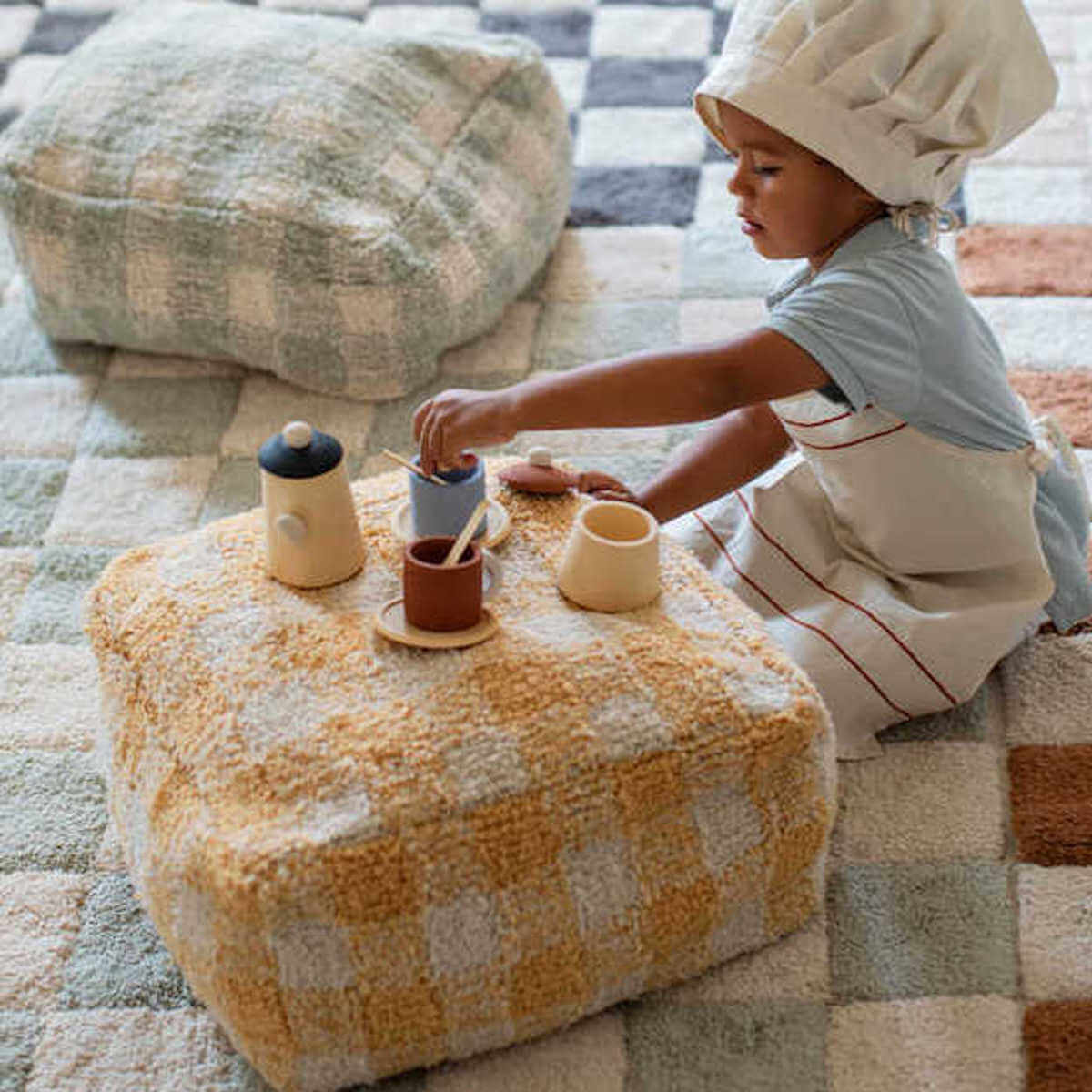 Pouf LITTLE CHEF Lorena Canals Vichy-Honey