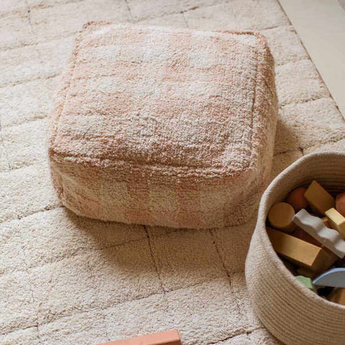 Pouf LITTLE CHEF Lorena Canals Vichy-Rose