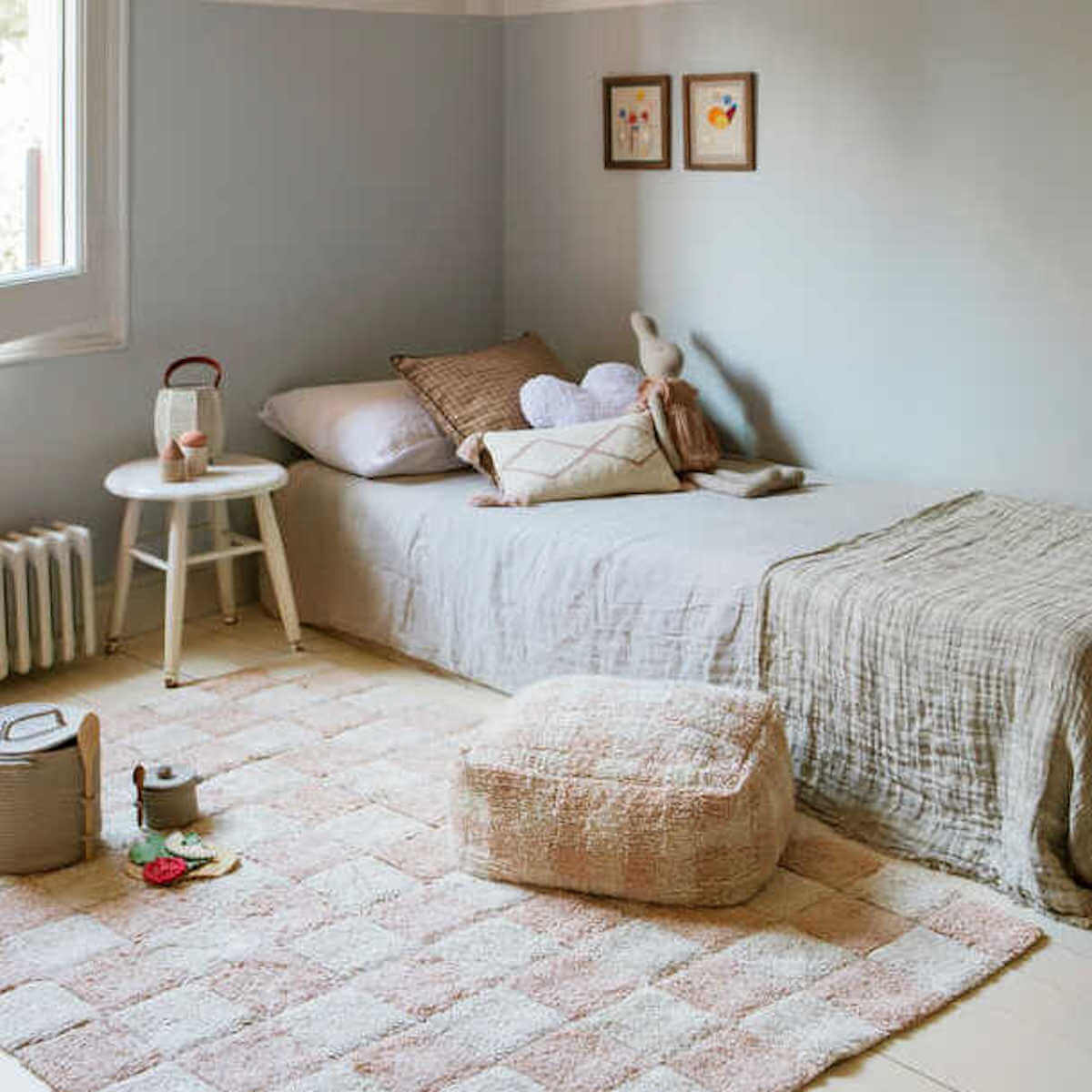Pouf LITTLE CHEF Lorena Canals Vichy-Rose