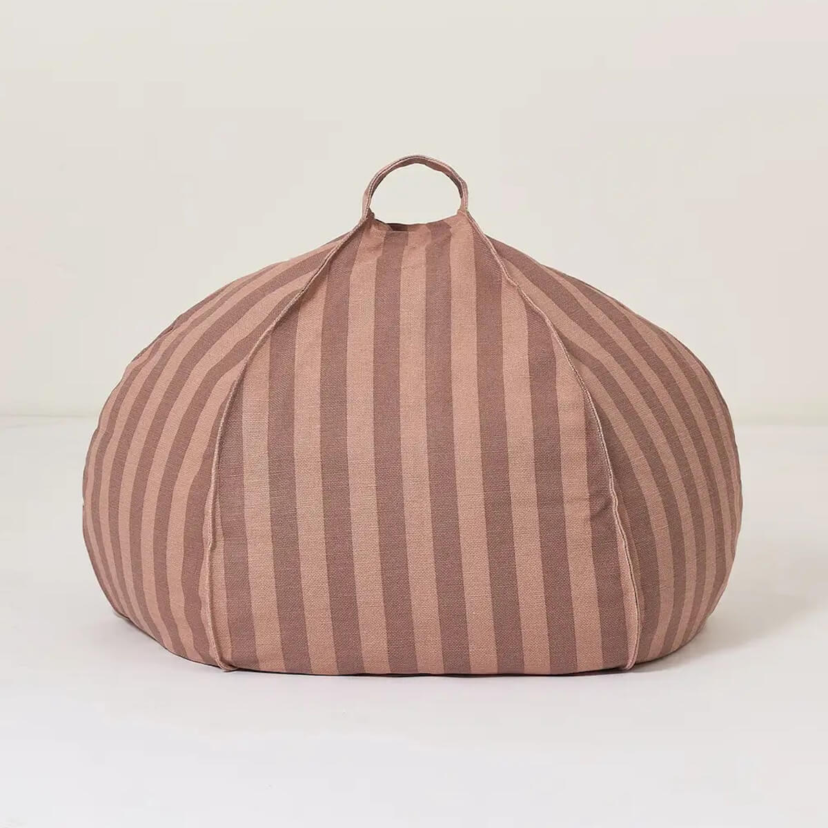 Pouf rond VIBES Nobodinoz Pink mauve stripes