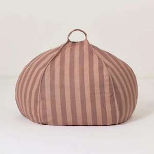 Pouf rond VIBES Nobodinoz Pink mauve stripes