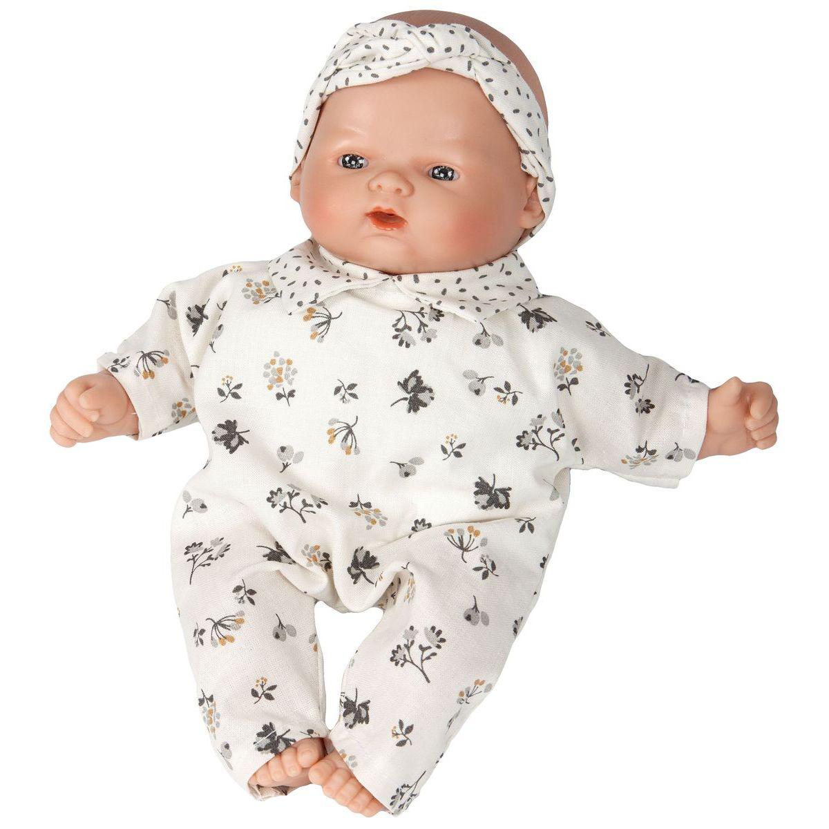 Poupée 26cm FLEURS Barrutoys blanc