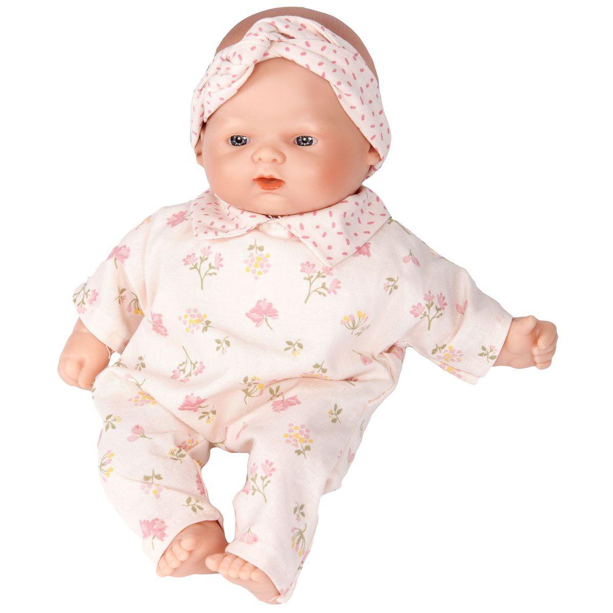 Poupée 26cm FLEURS Barrutoys rose