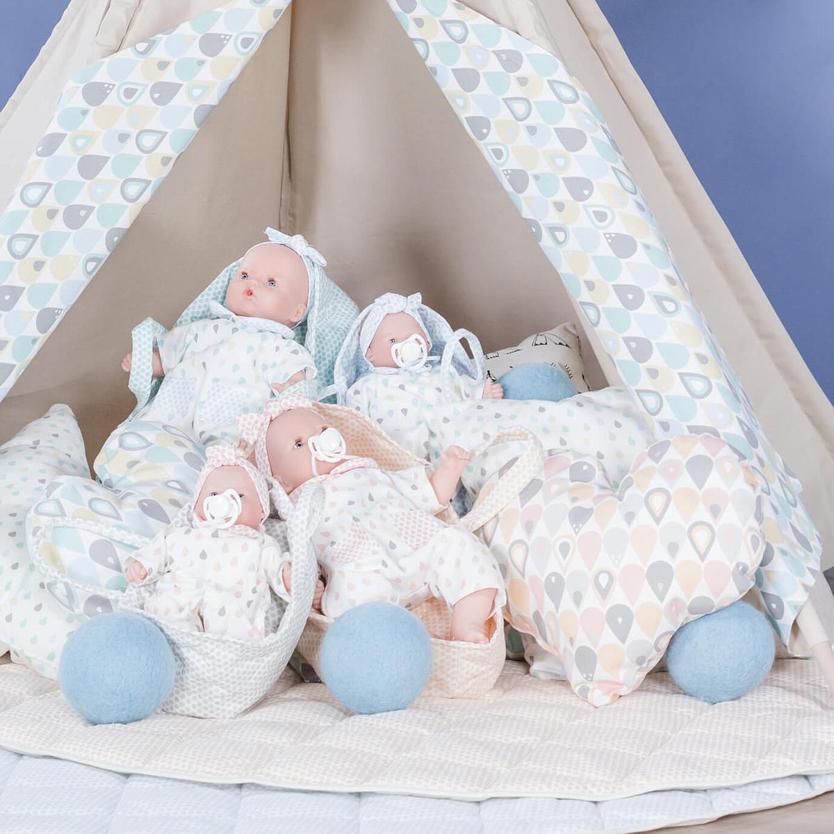 Poupée 26cm LITTLE BABIES GOUTTES Barrutoys rose-jaune 