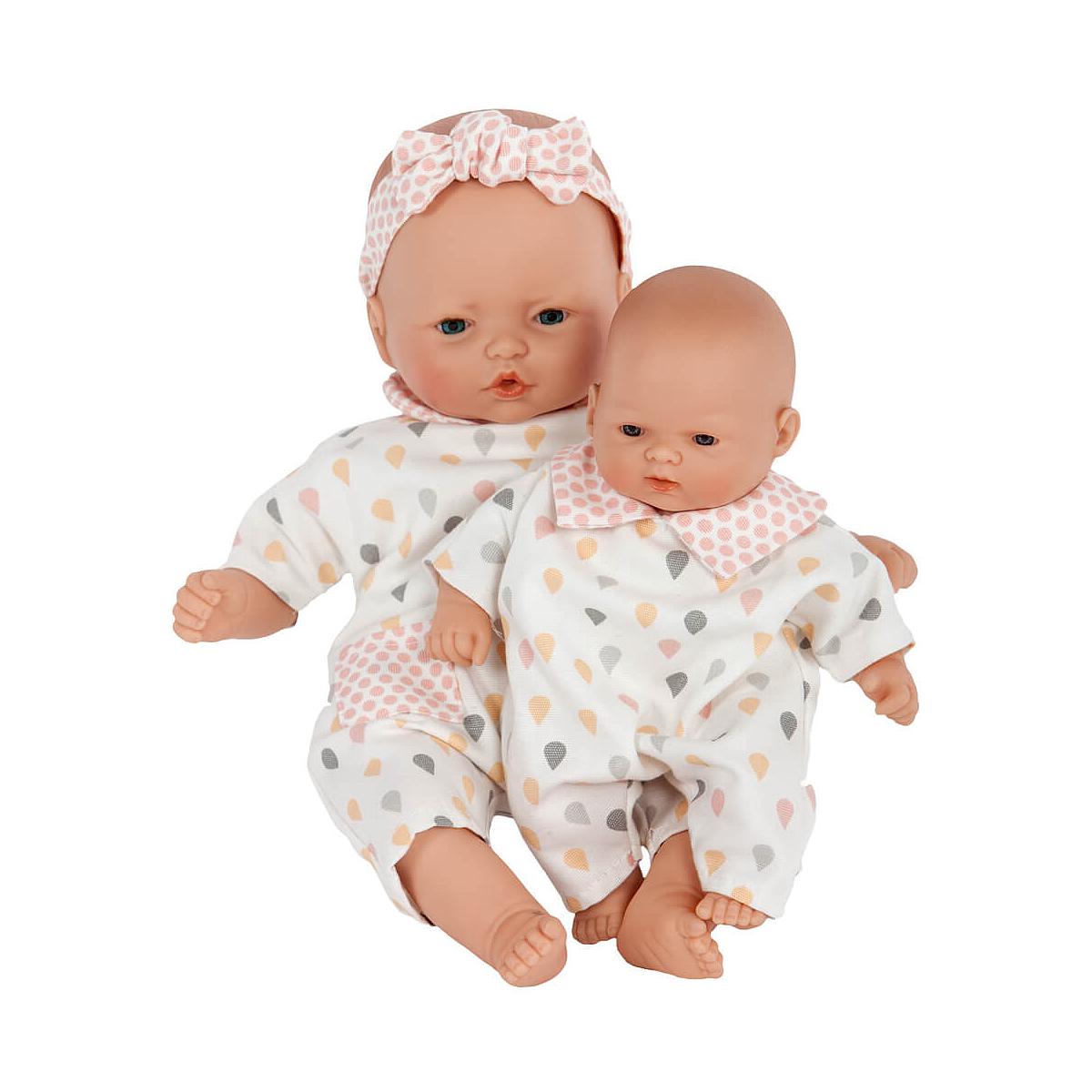 Poupée 26cm LITTLE BABIES GOUTTES Barrutoys rose-jaune 
