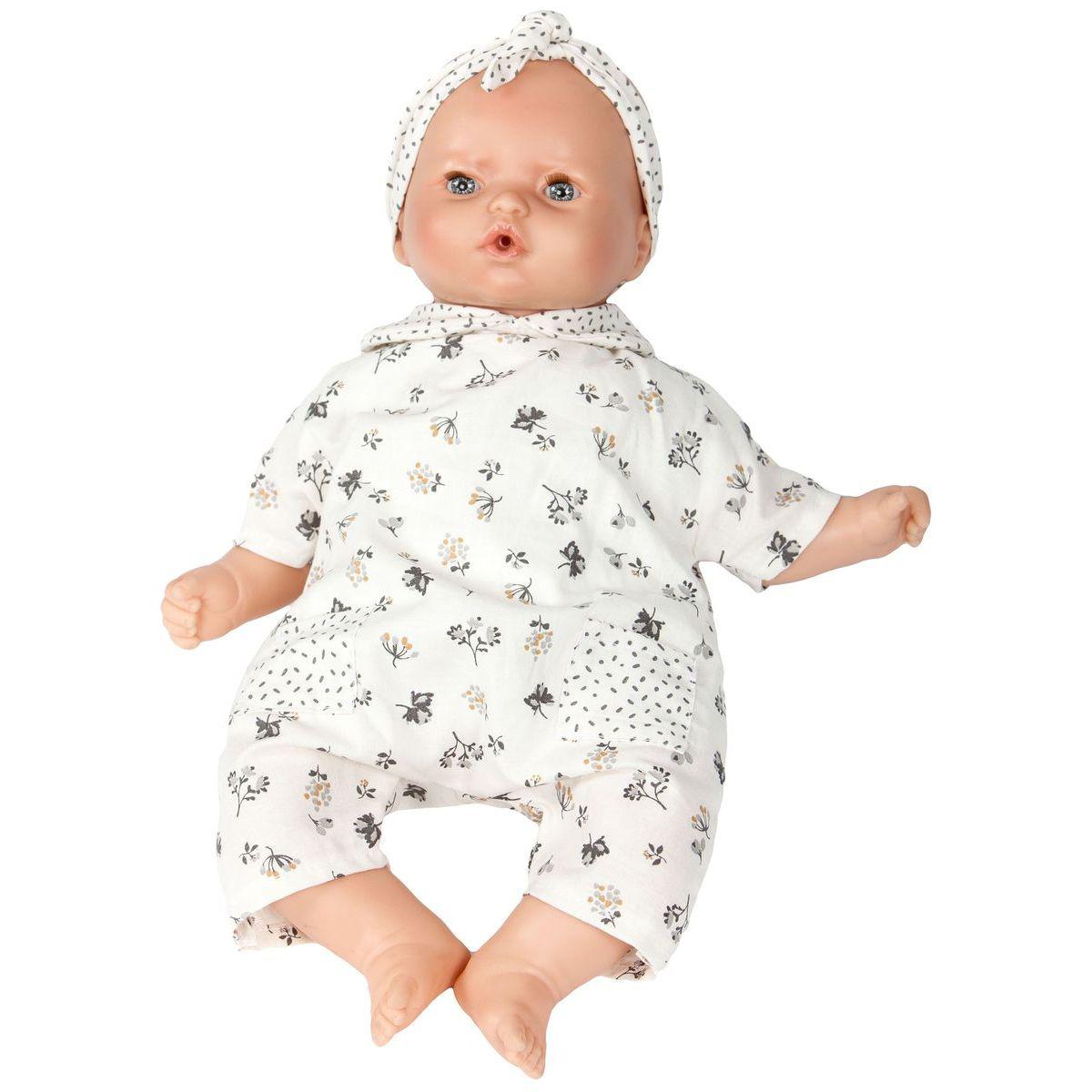 Poupée 36cm FLEURS Barrutoys blanc