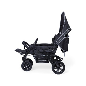 Poussette 3 places TRIPLET + housse de pluie + Sun canopies Childhome noir