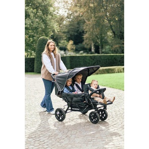 Poussette 3 places TRIPLET + housse de pluie + Sun canopies Childhome noir