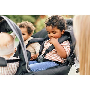 Poussette 4 places QUADRUPLE + housse de pluie + Sun canopies Childhome noir