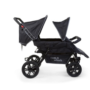 Poussette 4 places TWO BY TWO + housse de pluie Childhome noir