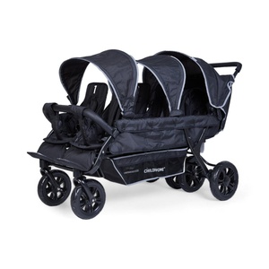 Poussette 6 places SIX SEATER + housse de pluie + Sun canopies Childhome noir